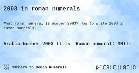 2003 in romanian numerals.